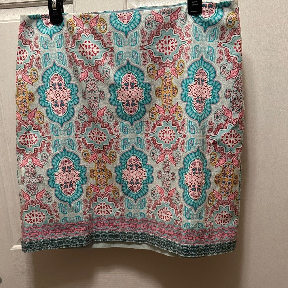 Talbots Multicolor Patterned Pencil Skirt